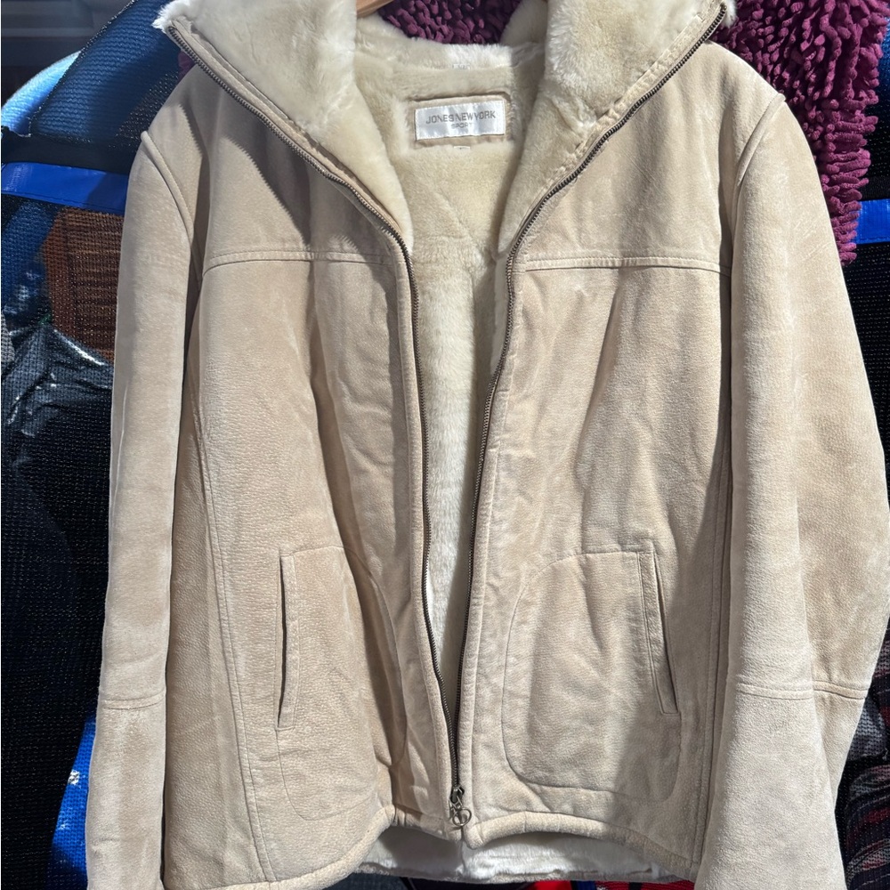 Jones New York Beige Teddy Jacket
